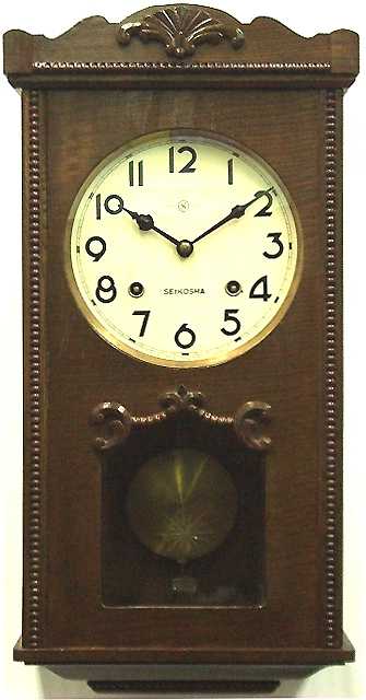□精工舎（SEIKOSHA）８日巻き 柱時計（ゼンマイ式振子時計）ボンボン 